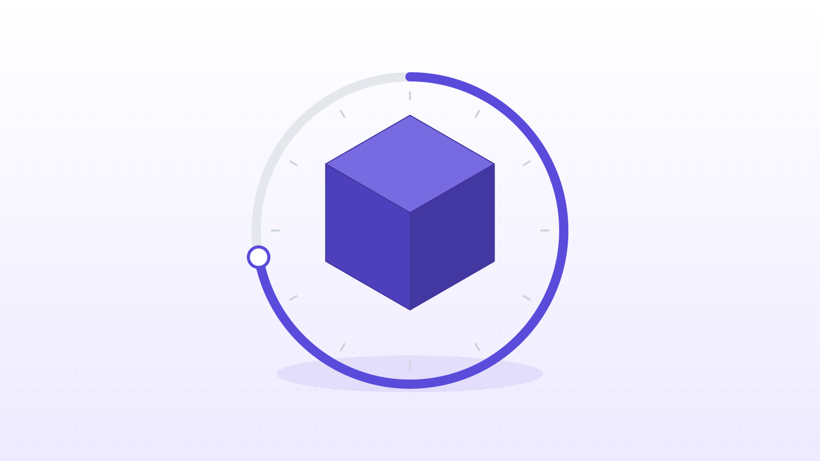 A timer ring around a cube, most of the time already used